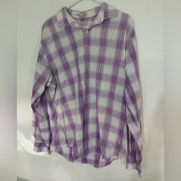 Van Heusen Purple Plaid Shirt (0137) - Picture 1 of 3